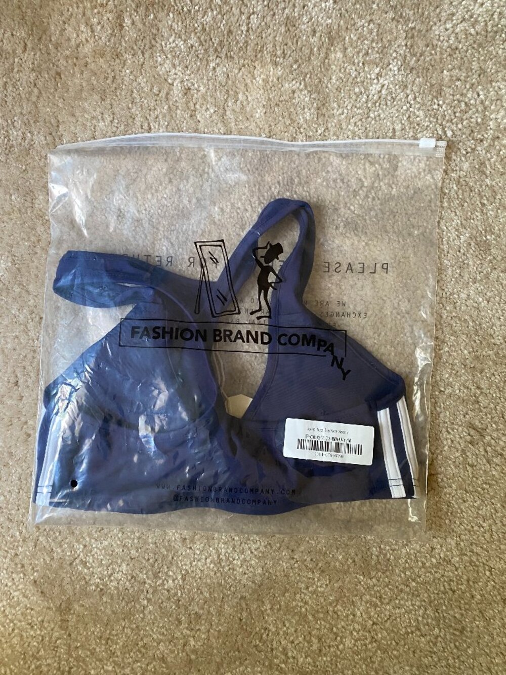 Fashion Brand Company Navy Sporty Scoop Yoga Bra - M